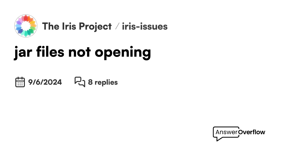 .jar files not opening The Iris Project