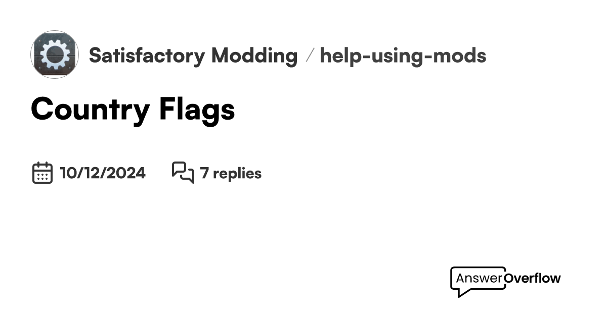 Country Flags Satisfactory Modding