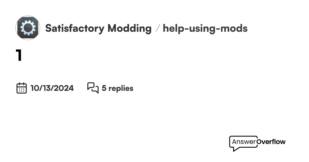 1-satisfactory-modding