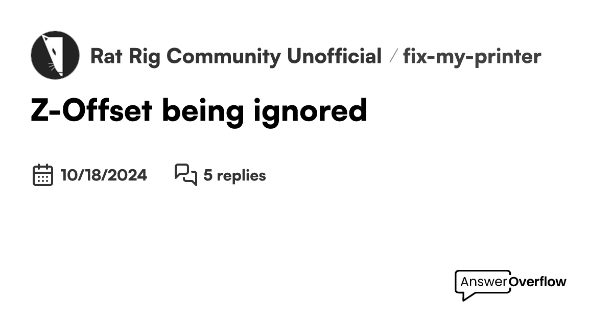 ZOffset being ignored Rat Rig Community [Unofficial]