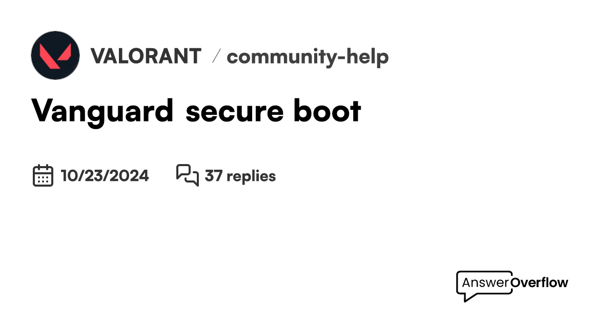 Vanguard secure boot VALORANT