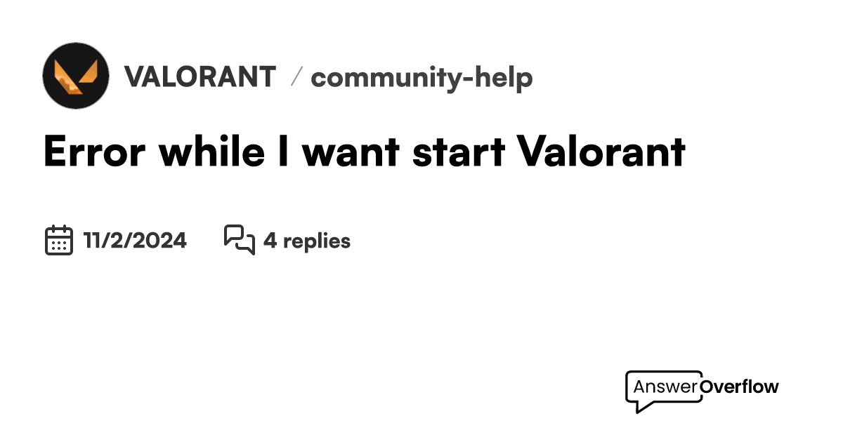 Error while i want start valorant valorant