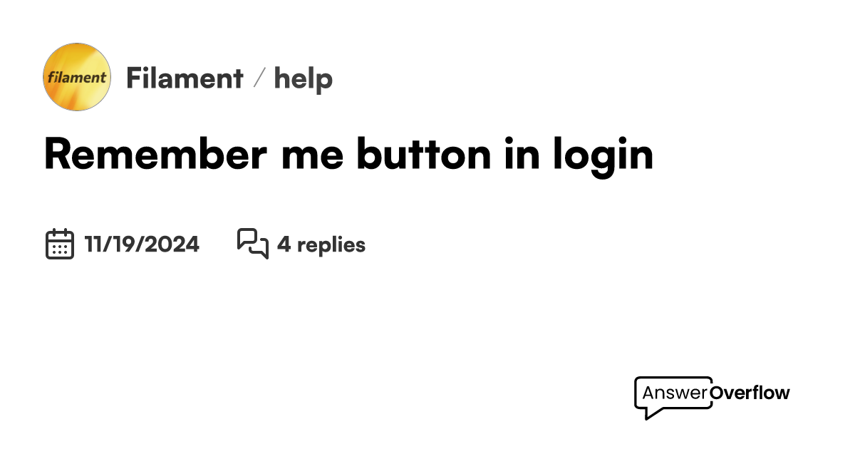 Remember me button in login - Filament