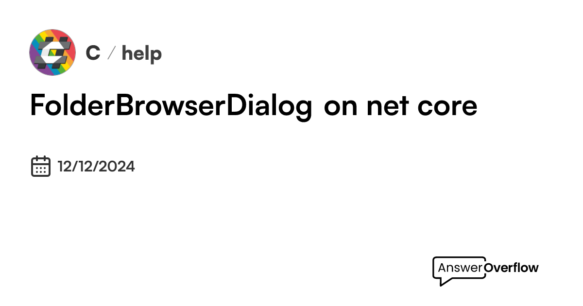 FolderBrowserDialog on .net core - C#