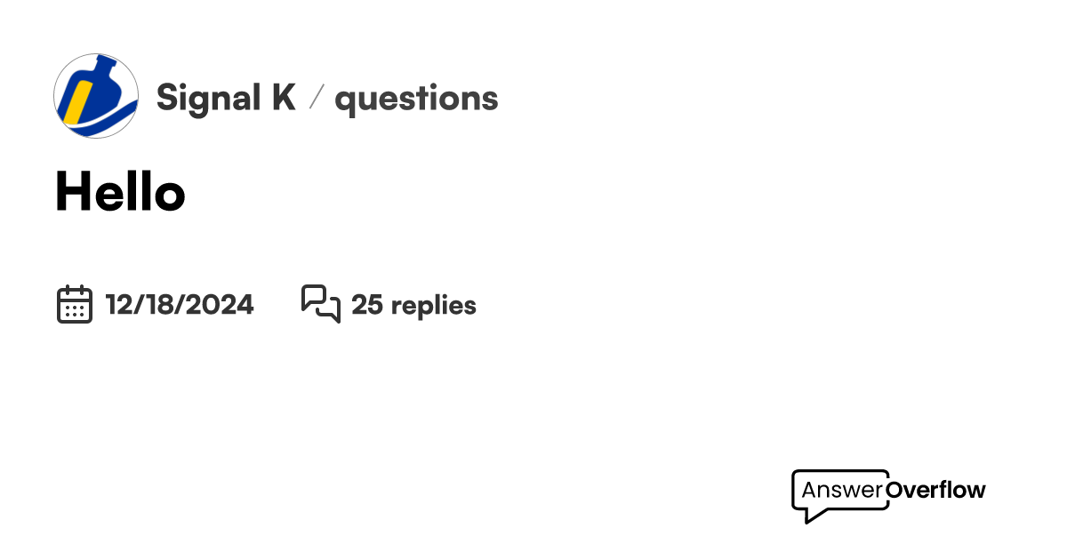 Hello signal k
