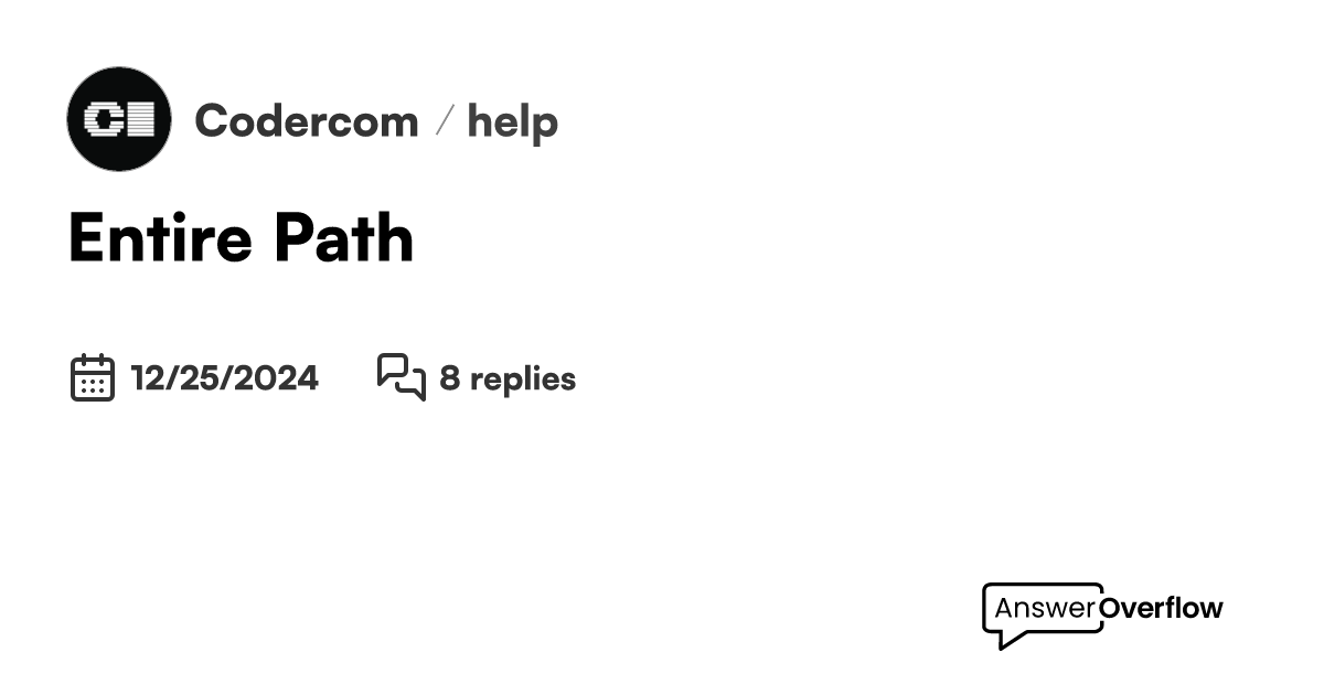 Entire path coder