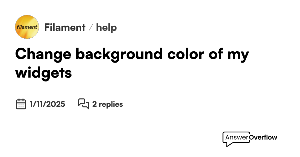 Change background color of my widgets filament