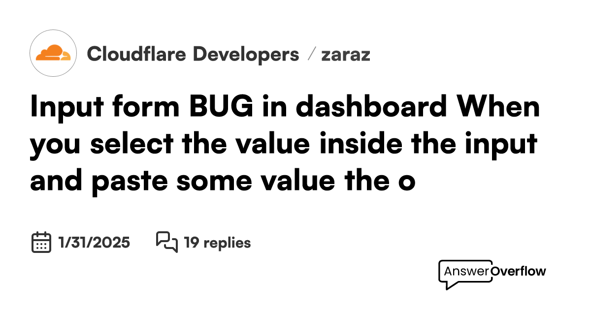 Input form BUG in dashboard: When you select the value inside the input ...