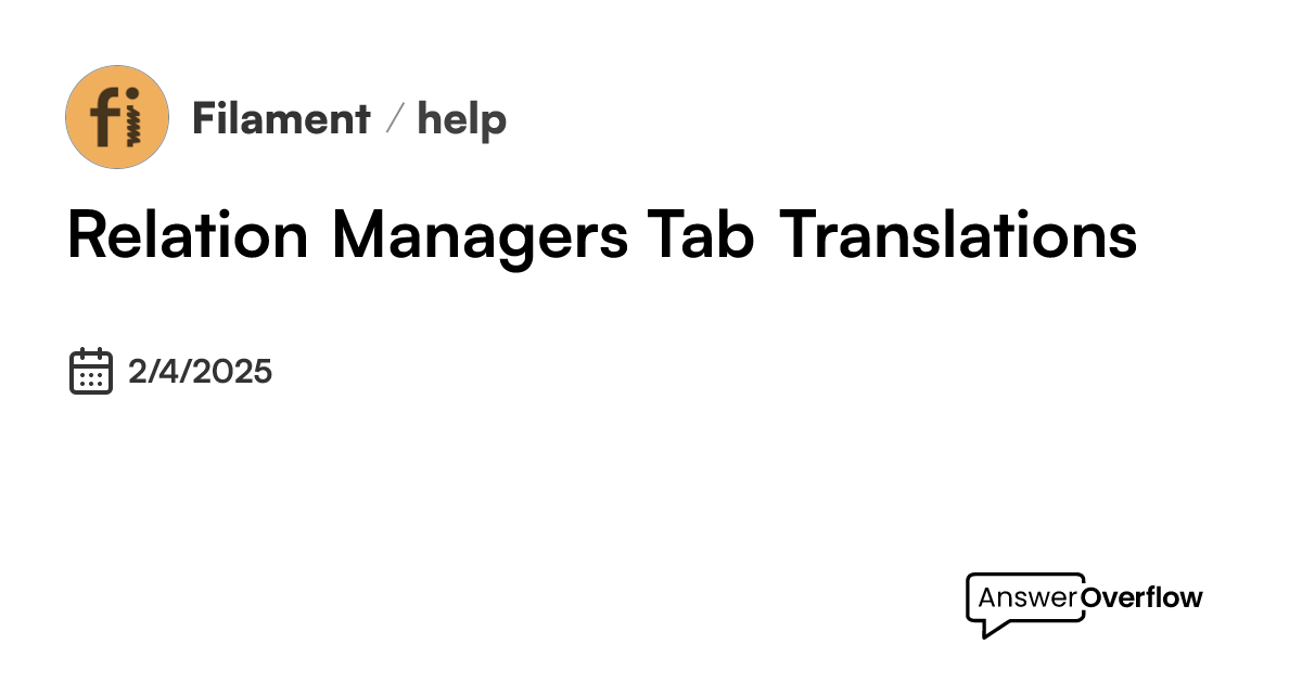 Relation Managers Tab Translations - Filament