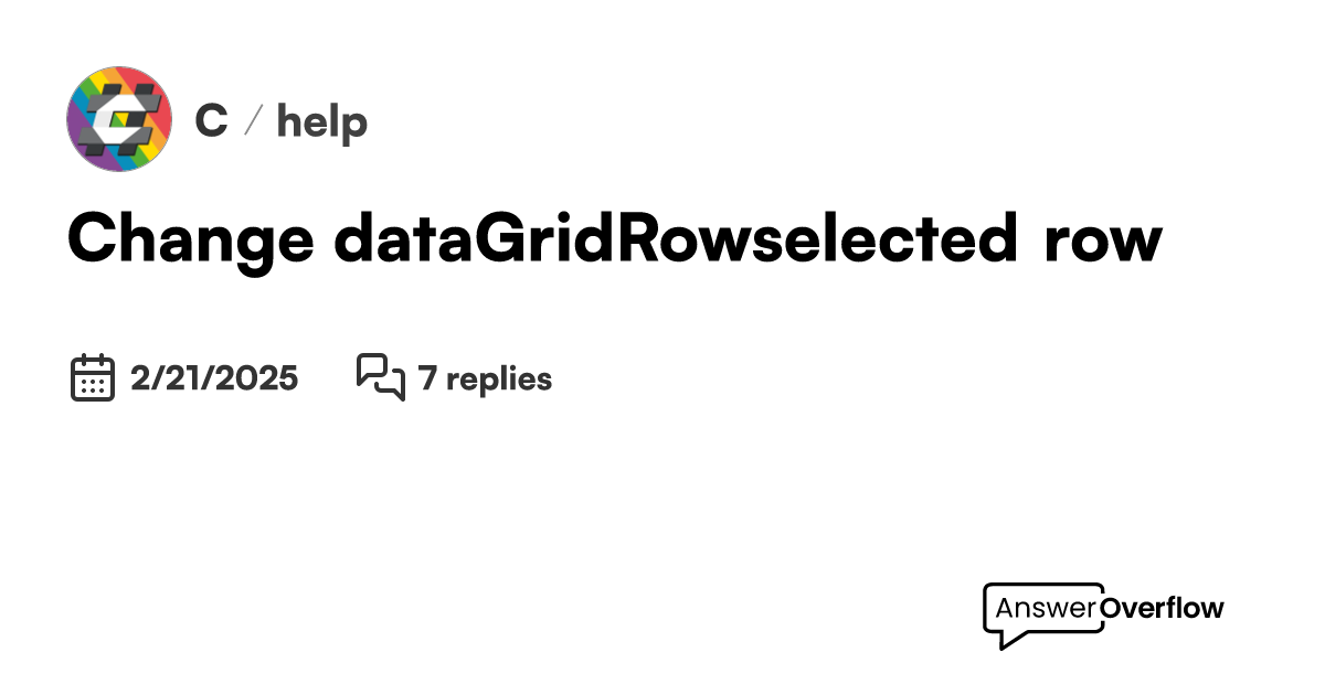Change datagridrow selected row c 