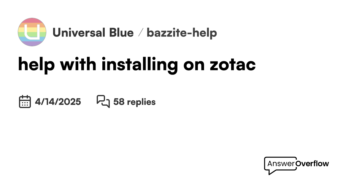 help with installing on zotac - Universal Blue
