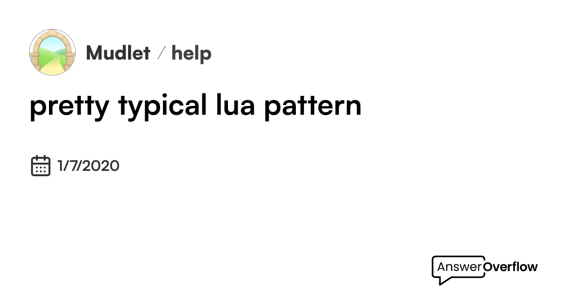 pretty typical lua pattern - Mudlet