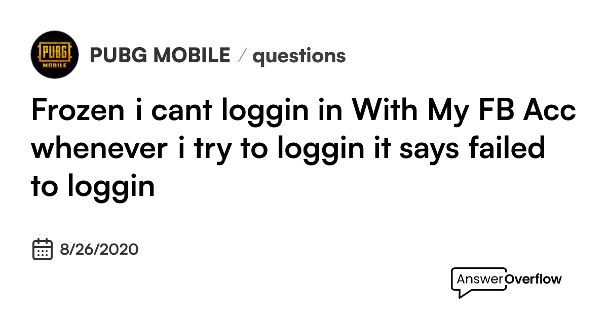 @Frozen i cant loggin in With My FB Acc whenever i try to loggin it ...