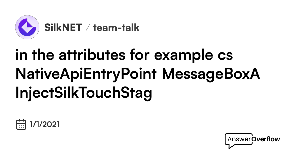 in the attributes, for example: ```cs [NativeApi(EntryPoint ...