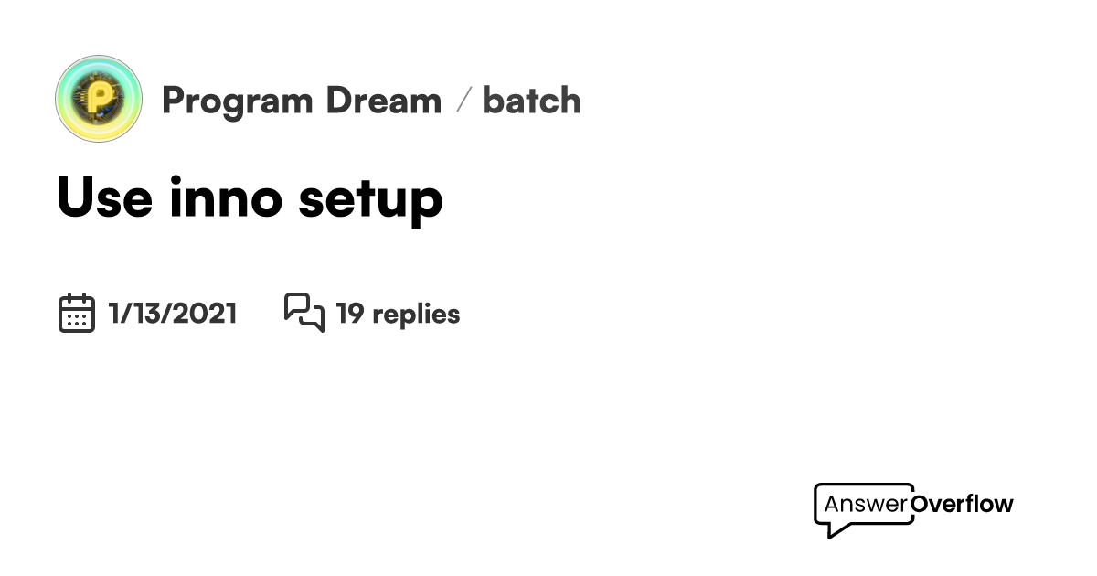 Use inno setup - Program Dream