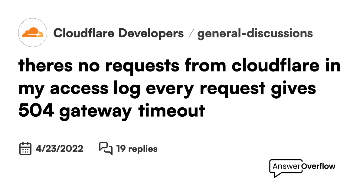 There s no requests from cloudflare in my access log every request
