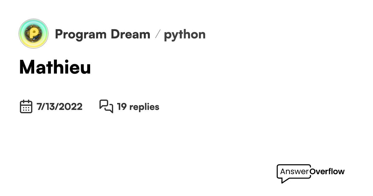mathieu-program-dream